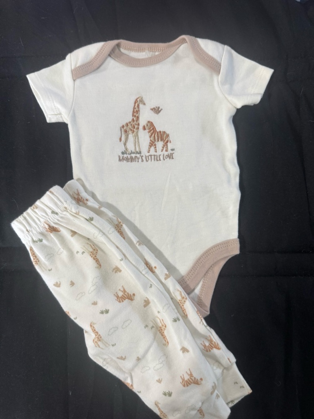 Kyle and Deena Neutral Safari Baby Matching Set in Cream & Tan